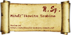 Mihálkovits Szabina névjegykártya